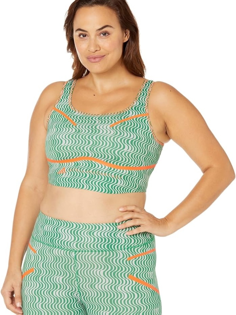 Adidas by Stella McCartney Cropped Printed Sports Bra